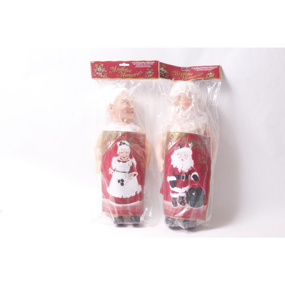 Mistletoe Memories Santa Claus and Mrs Claus Doll Lot 14" Christmas Decor Doll